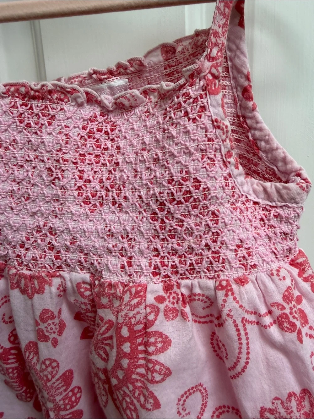 NWOT Old Navy Girls 5T Pink Floral Tie-Strap Sundress Sleeveless Dress
